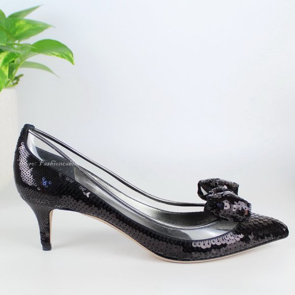 NEW VALENTINO GARAVANI RUNWAY SEQUIN DOLLYBOW PUMP